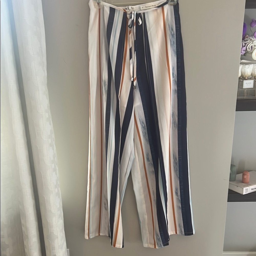 Nautical Blue and White Wide Leg Pants